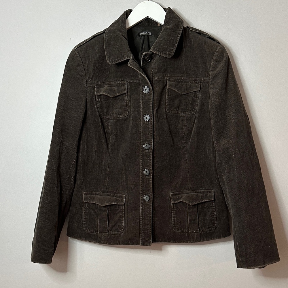Tahari Women's Brown Corduroy Jacket size 14